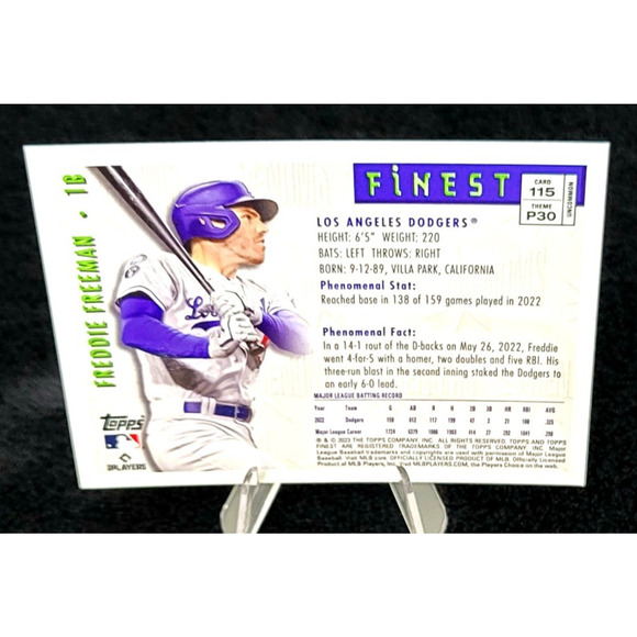 Los Angeles Dodgers Freddie Freeman Finest and Numbered Inserts - Picture 11 of 11